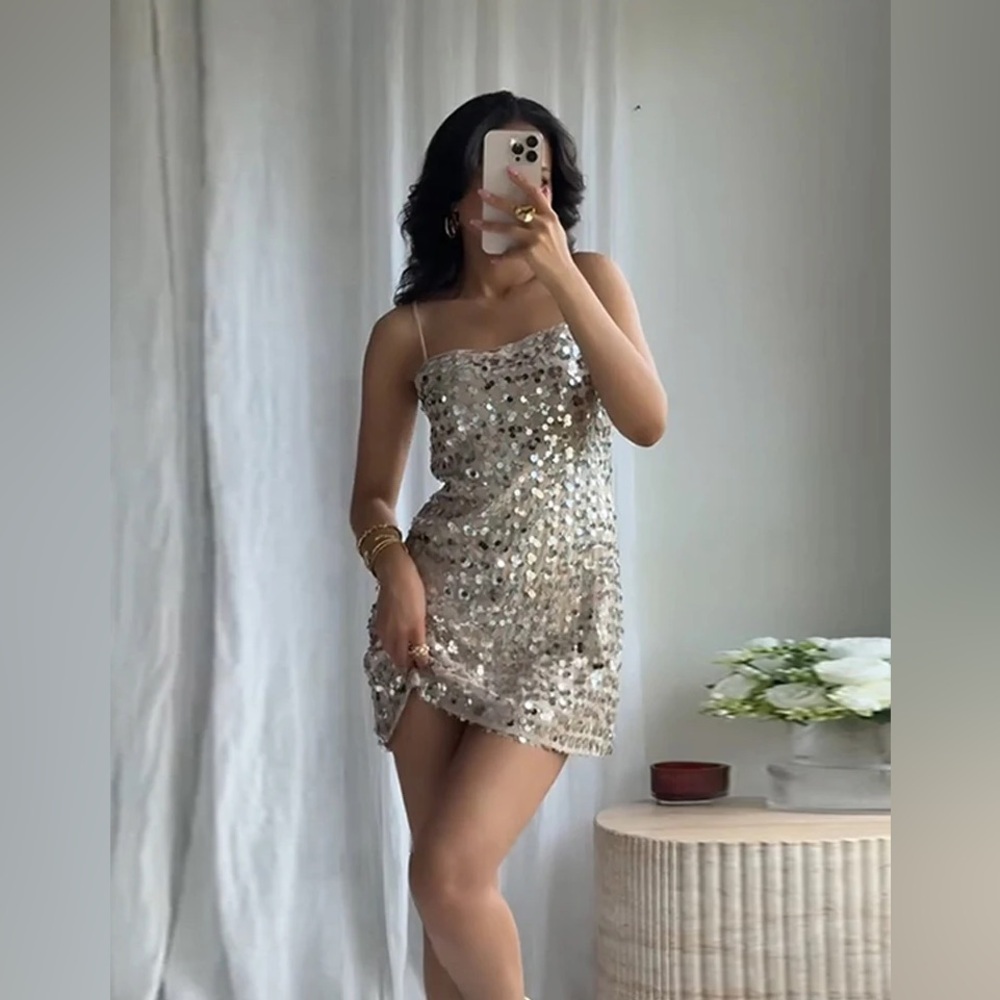 Zara Sequin Mini Dress - Picture 4 of 12